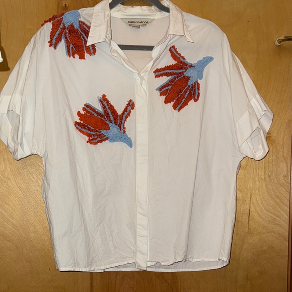 Dhruv Kapoor Anthropologie Floral sequin top Size M - Picture 3 of 8